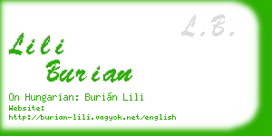 lili burian business card